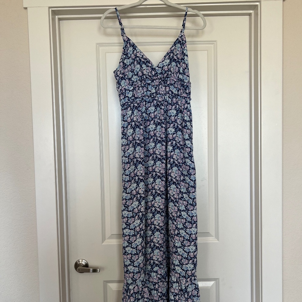 Blue floral maxi dress